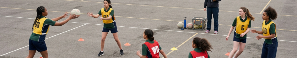 What netball equipment does a secondary school need for curriculum PE?