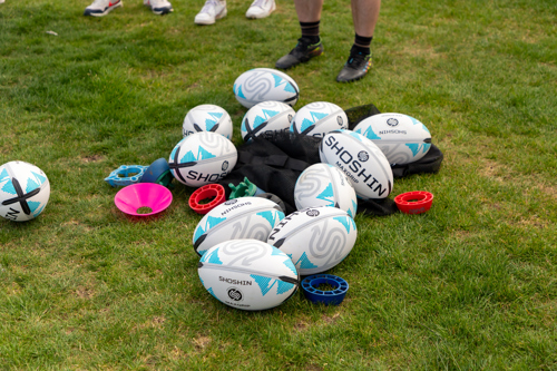 Pile of shoshin rugby balls
