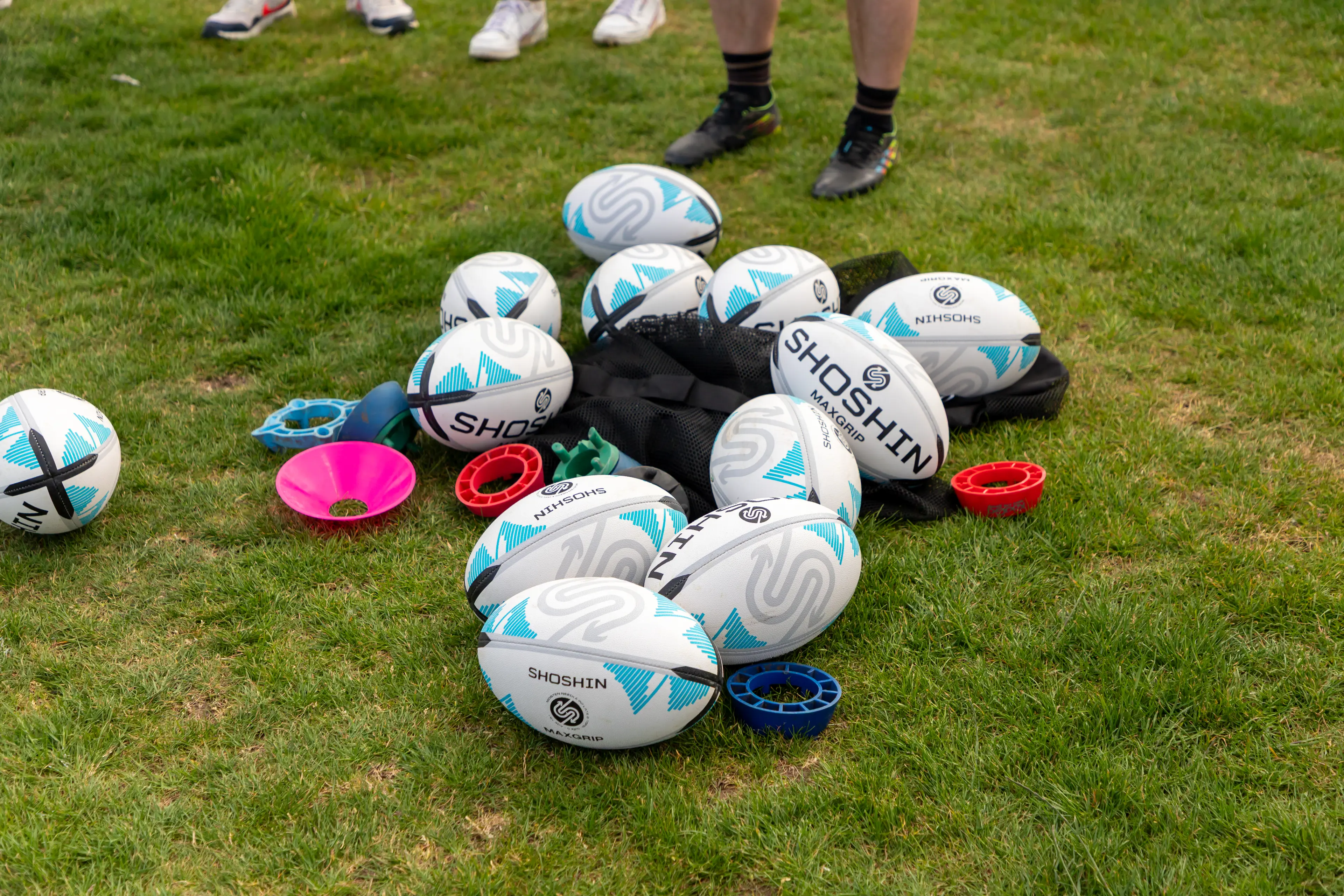 pile of shoshin rugby balls